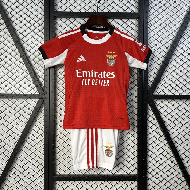 Youth Uniform Kids Kit 2025-2026 Benfica Home Soccer Jersey Shorts Child Football Set