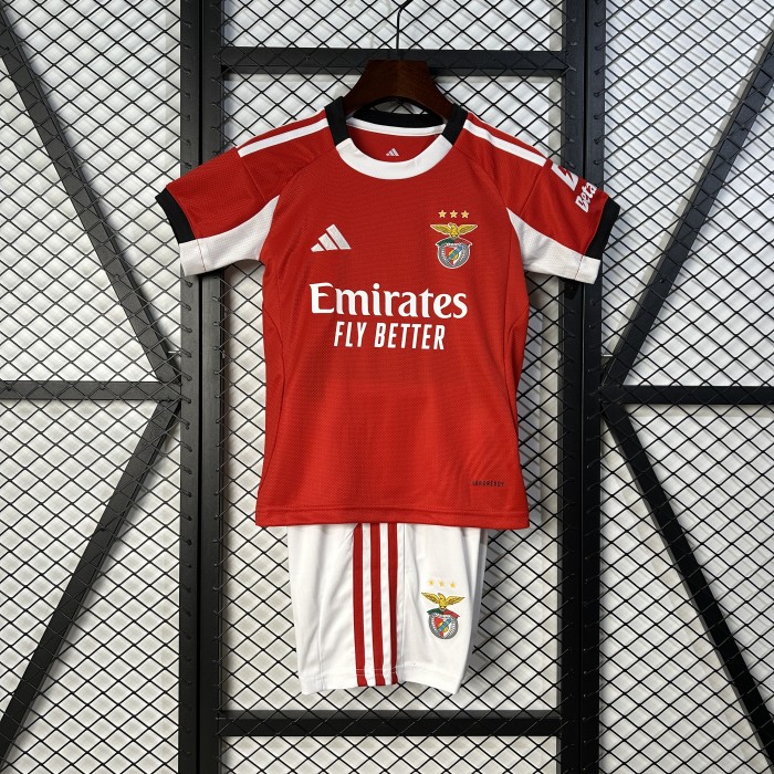 Youth Uniform Kids Kit 2025-2026 Benfica Home Soccer Jersey Shorts Child Football Set