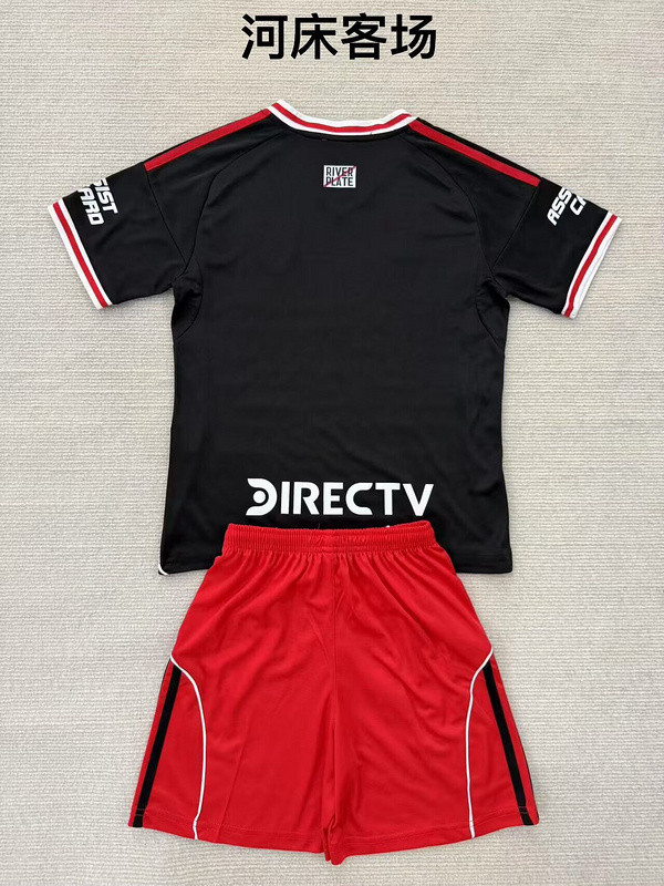 Youth Uniform Kids Kit 2025-2026 River Plate Away Soccer Jersey Shorts Child Football Set
