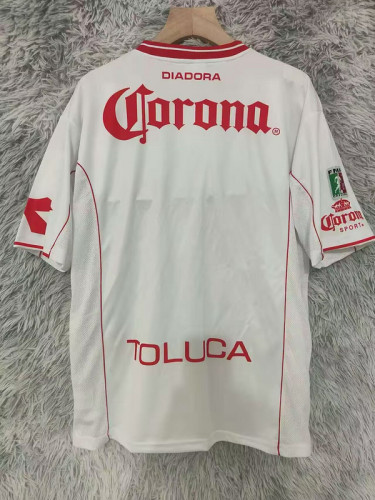 Retro Jersey 1998-1999 Deportivo Toluca Away White Soccer Jersey Vintage Football Shirt