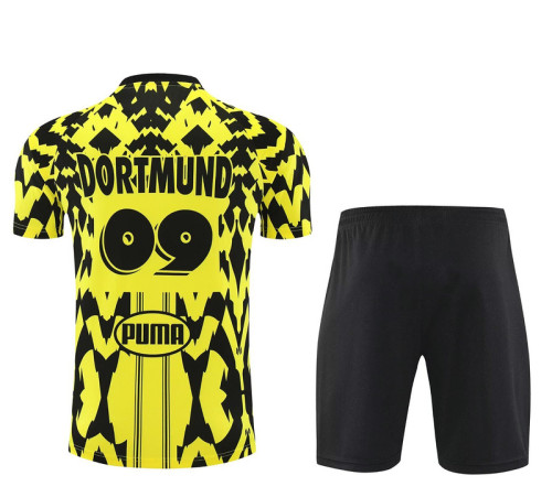 Adult Uniform 2025-2026 Dortmund BVB Black/Yellow Soccer Training Jersey and Shorts Football Kits