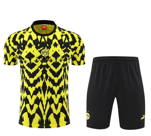 Adult Uniform 2025-2026 Dortmund BVB Black/Yellow Soccer Training Jersey and Shorts Football Kits