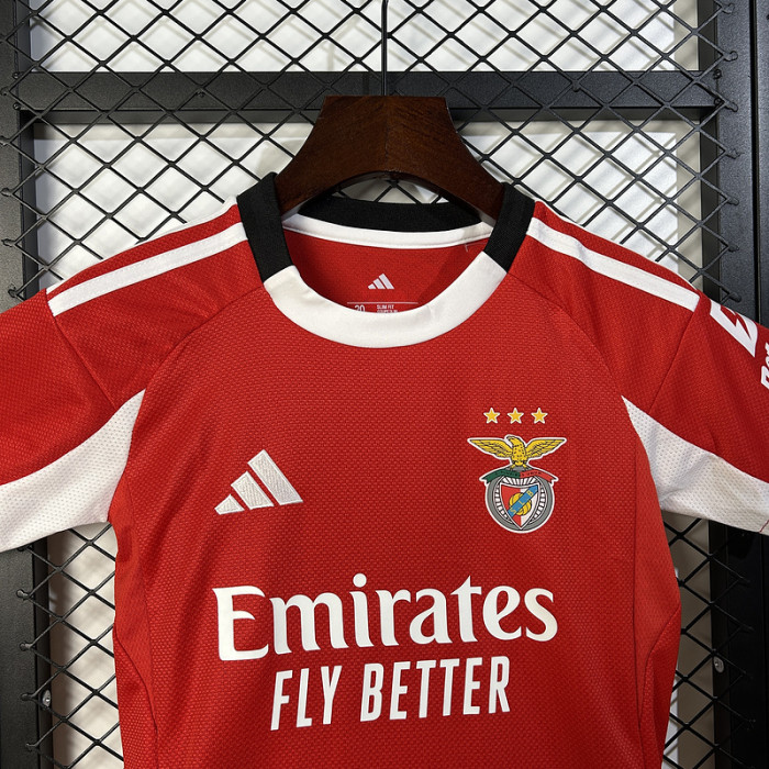 Youth Uniform Kids Kit 2025-2026 Benfica Home Soccer Jersey Shorts Child Football Set