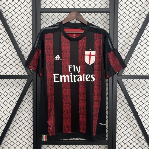 Retro Jersey 2015-2016 AC Milan Home Soccer Jersey Vintage Football Shirt