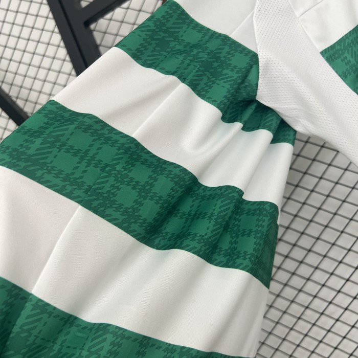 with Sponor Logo Fan Version 2025-2026 Celtic Home Soccer Jersey Football Shirt
