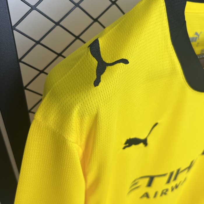 Horona Camisetas de Futbol Fan Version 2025-2026 Girona Away Yellow Soccer Jersey