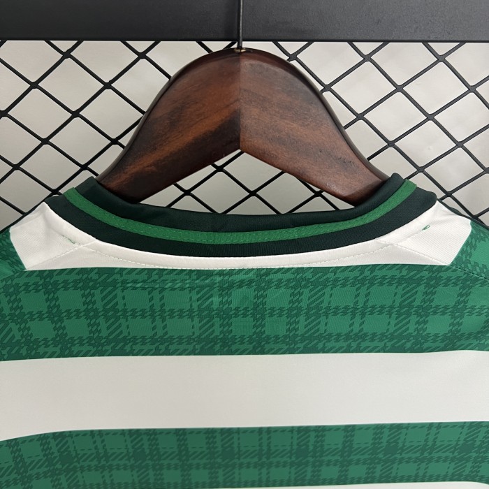 with Sponor Logo Fan Version 2025-2026 Celtic Home Soccer Jersey Football Shirt