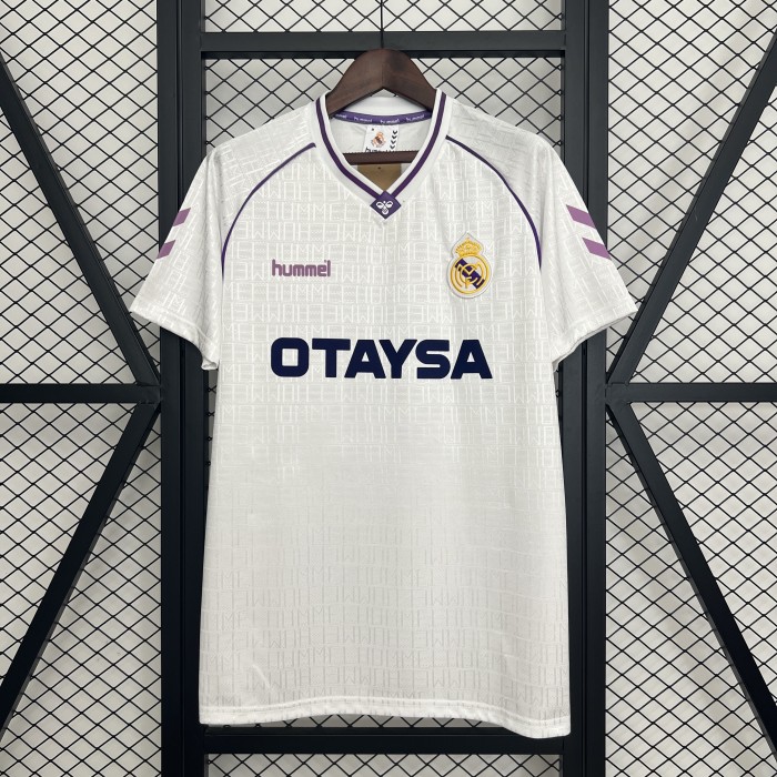 Retro Jersey 1990-1992 Real Madrid Home Soccer Jersey Vintage Real Camisetas de Futbol