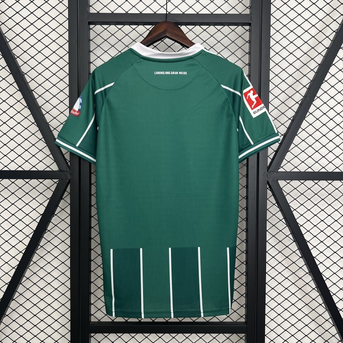 with Bundesliga Patch Fan Version 2025-2026 Werder Bremen Home Soccer Jersey Football Shirt