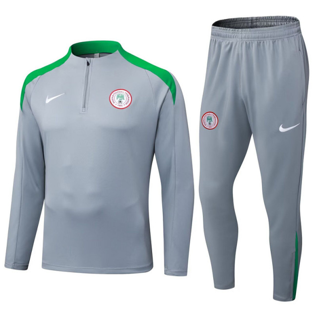 2025-2026 Nigeria Grey Soccer Training Sweater and Pants Football Kit