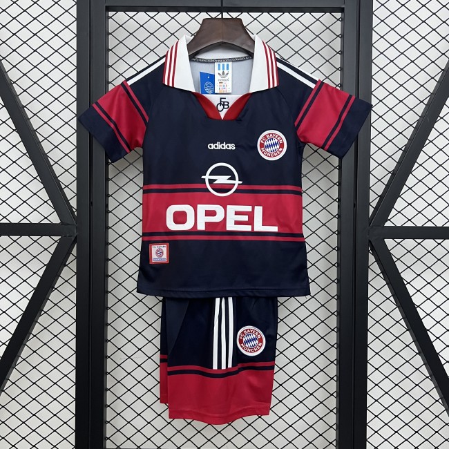 Retro Youth Uniform Kids Kit 1997-1999 Bayern Munich Home Soccer Jersey Shorts Vintage Child Football Set