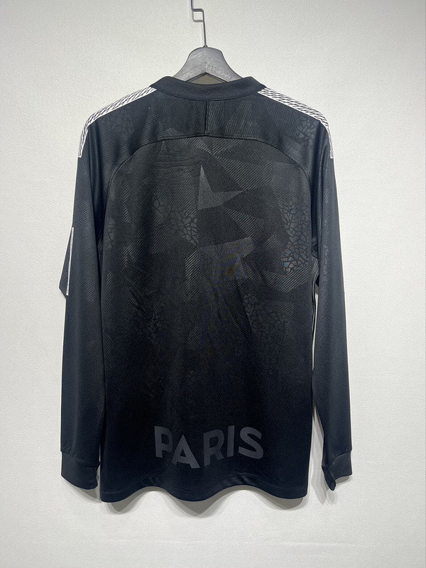 Long Sleeve Retro Jersey 2017-2018 PSG Third Away Black Soccer Jersey Vintage Paris Football Shirt