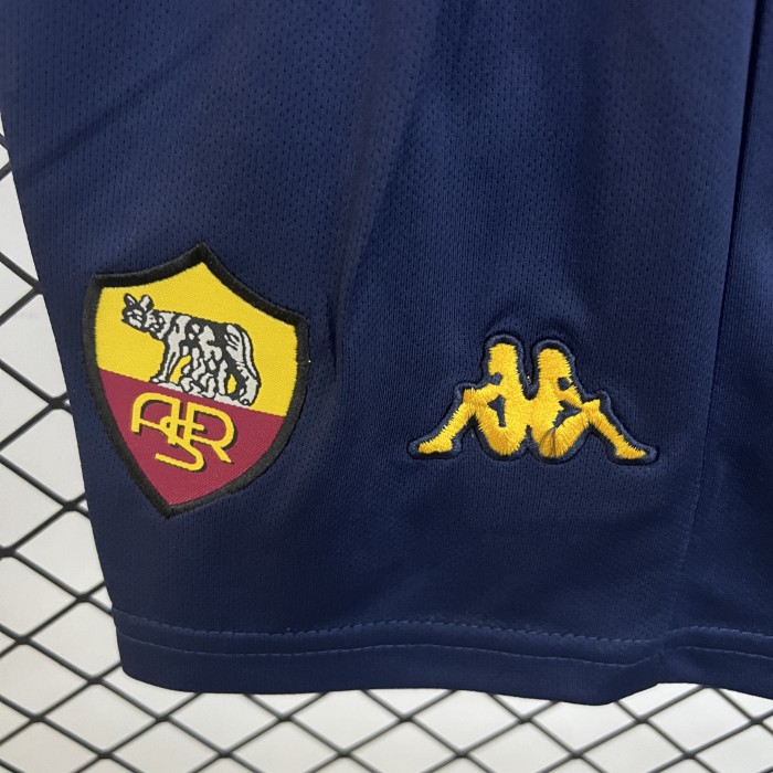 Retro Youth Uniform Kids Kit 2001-2002 As Roma Home Soccer Jersey Shorts Vintage Child Football Set