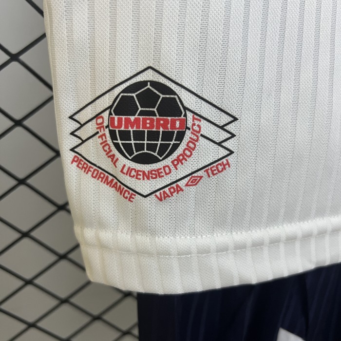 Adult Uniform Retro Jersey England 1998 Home White Soccer Jersey Shorts Vintage Football Kit