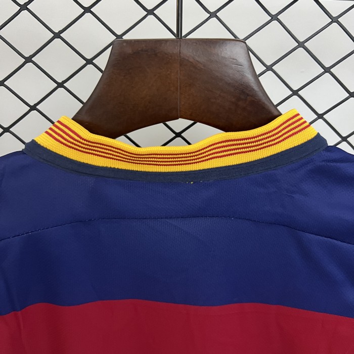 Retro Youth Uniform Kids Kit 2015-2016 Barcelona Home Soccer Jersey Shorts Vintage Child Football Set