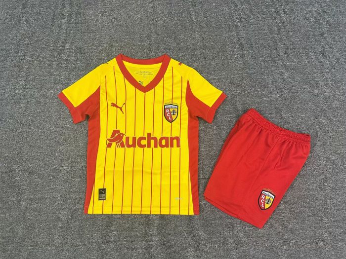 Youth Uniform Kids Kit Lens 2025-2026 Home Soccer Jersey Shorts Child Football Set