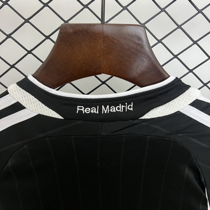Retro Youth Uniform Kids Kit 2006-2007 Real Madrid Away Black Soccer Jersey Shorts Child Football Set