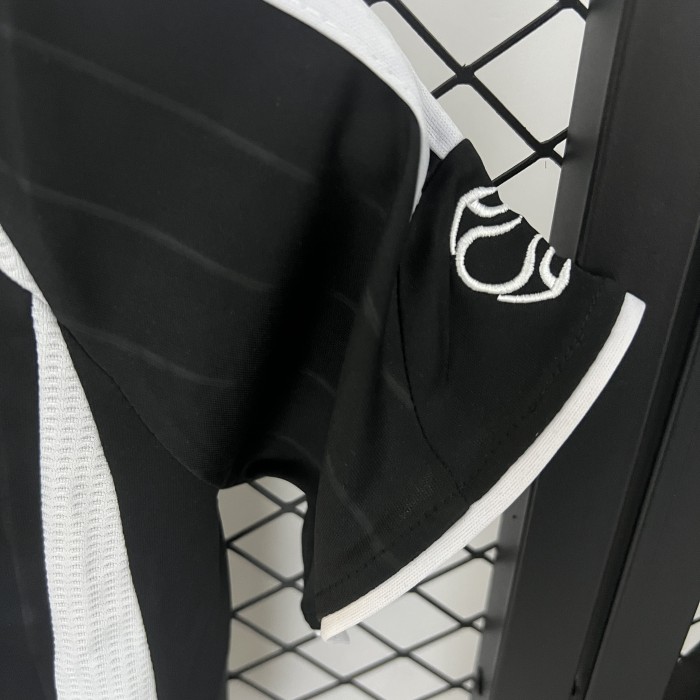 Retro Youth Uniform Kids Kit 2006-2007 Real Madrid Away Black Soccer Jersey Shorts Child Football Set