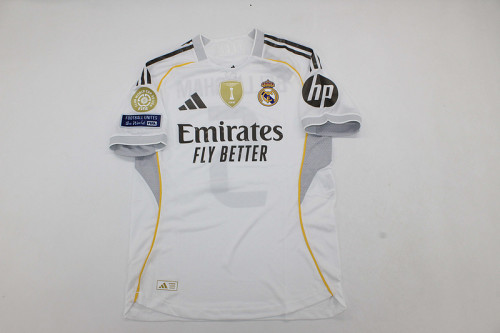 with Club World Cup Sleeve+Football Unites the World FIFA Badge & Intercontinental Cup Winners Badge Fans Version 2025-2026 Real Madrid Home Soccer Jersey Real Football Shirt