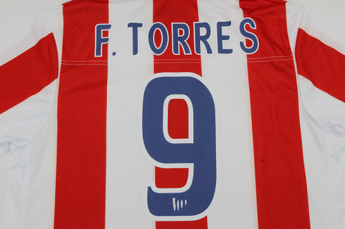 Retro Jersey 2003-2004 Atletico Madrid F.TORRES 9 Home Soccer Jersey Vintage Football Shirt