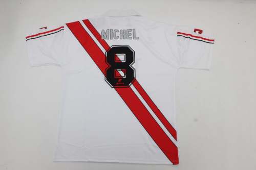 Retro Jersey 1997-1998 Rayo Vallecano michel 8 Home Soccer Jersey Vintage Camisetas de Futbol