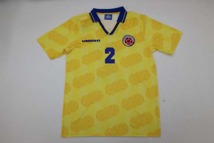 Retro Jersey 1994 Colombia ESCOBAR 2 Home Soccer Jersey Vintage Football Shirt