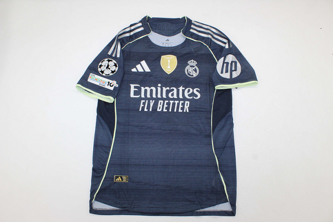 with Champions League Sleeve Badge & Intercontinental Cup Winners Badge Fans Version 2025-2026 Real Madrid Away Soccer Jersey Real Football Shirt