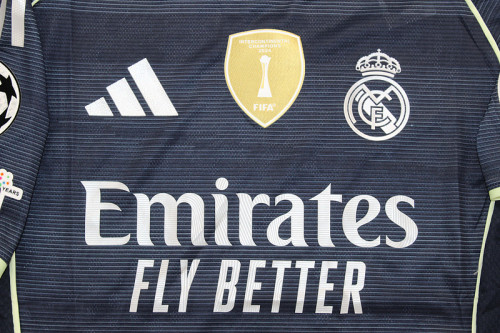 with Champions League Sleeve Badge & Intercontinental Cup Winners Badge Fans Version 2025-2026 Real Madrid Away Soccer Jersey Real Football Shirt