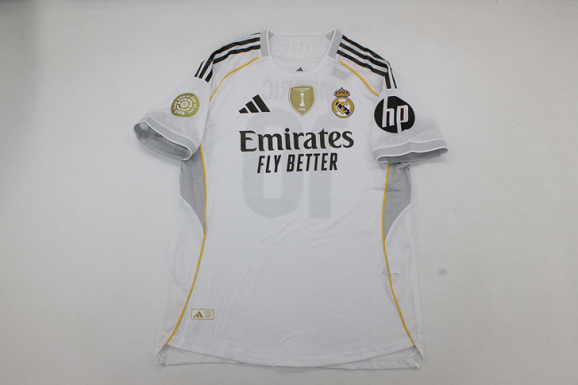 with Club World Cup Sleeve Badge & Intercontinental Cup Winners Badge Fans Version 2025-2026 Real Madrid Home Soccer Jersey Real Football Shirt