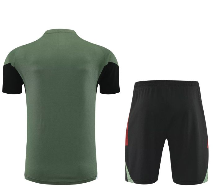 Adult Uniform 2025-2026 Bayern Munich Dark Green Soccer Training Jersey and Shorts Football Kits