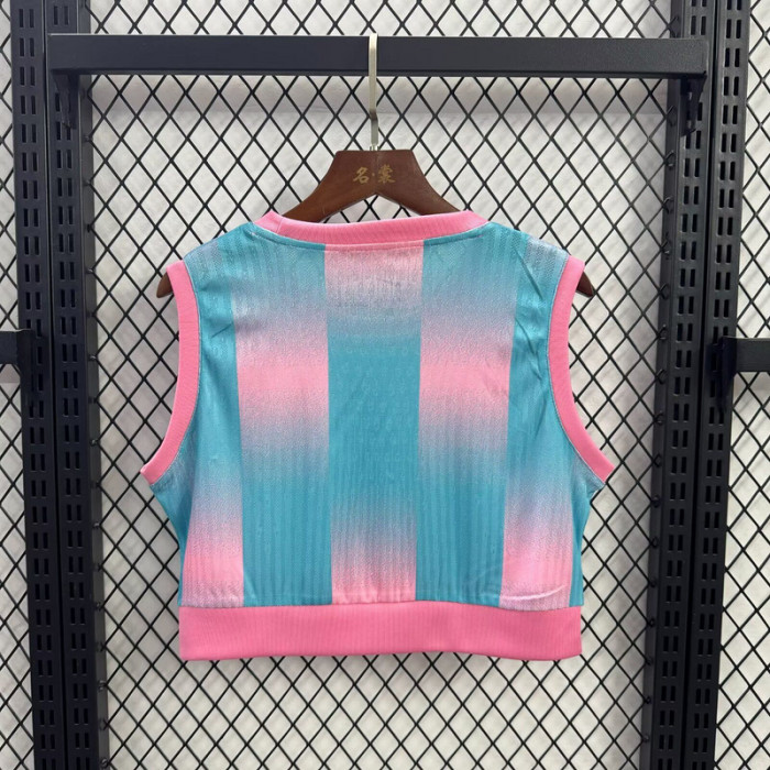 Women 2025-2026 Barcelona Pink/Blue Soccer Yoga Vest Girl Football Jersey