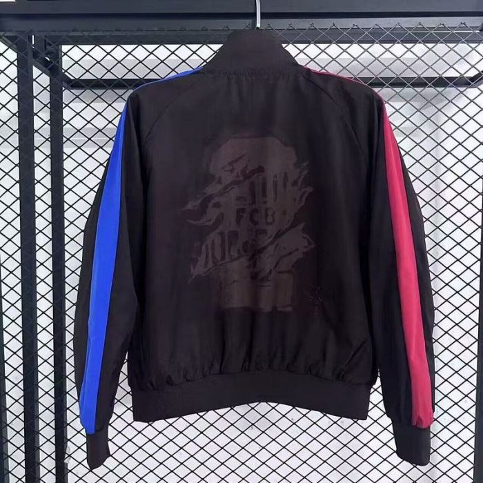 2025-2026 Barcelona Black Travis Scott Soccer Windbreaker Jacket Football Jacket
