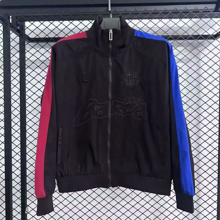 2025-2026 Barcelona Black Travis Scott Soccer Windbreaker Jacket Football Jacket