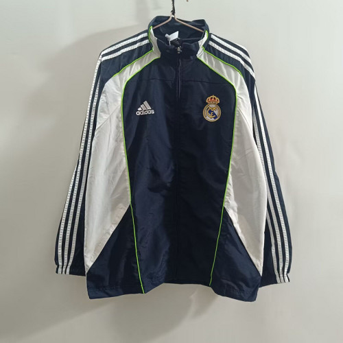 2025-2026 Real Madrid Dark Blue/white Soccer Windbreaker Jacket Football Jacket