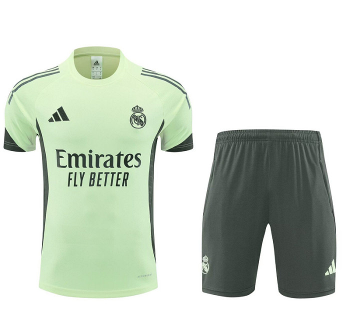 Adult Uniform 2025-2026 Real Madrid Green Soccer Training Jersey and Shorts Football Kits