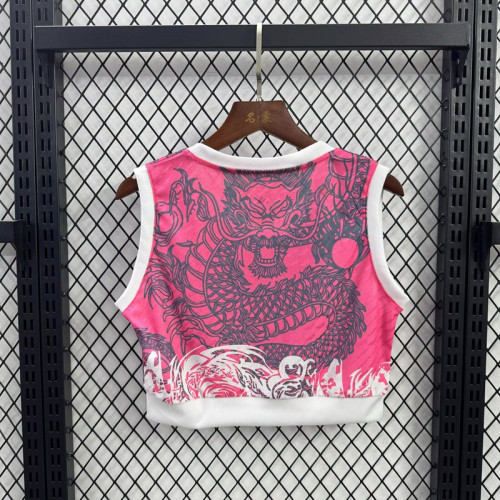 Women 2025-2026 Real Madrid Pink Dragon Soccer Yoga Vest Girl Football Jersey