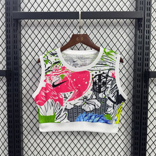 Women 2025-2026 Brazil Pink Colorful Soccer Yoga Vest Girl Brasil Football Jersey