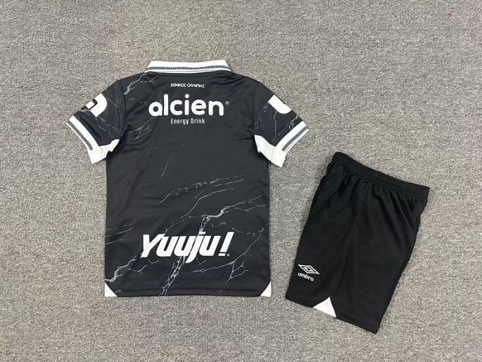Youth Uniform Kids Kit 2025-2026 Club Deportivo Olimpia Away Black Soccer Jersey Shorts Child Football Set