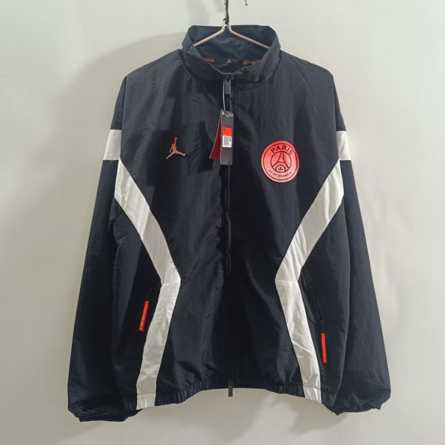 2025-2026 PSG Black/White Soccer Windbreaker Jacket Football Jacket