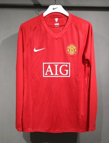Player Version Long Sleeve Retro Jersey 2007-2008 Manchester United Home Football Shirt Vintage Soccer Jersey