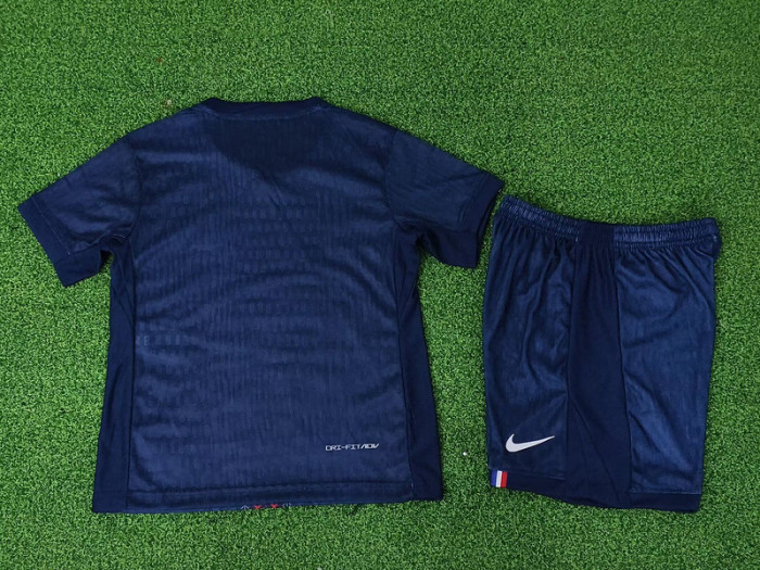 Player Version Youth Uniform Kids Kit PSG 2025-2026 Home Soccer Jersey Shorts Child Football Set