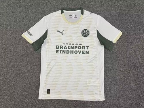 Fan Version 2025-2026 PSV Eindhoven Third Away White Soccer Jersey Football Shirt