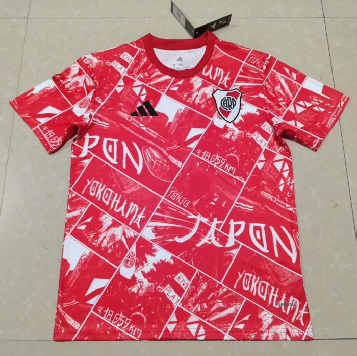 without Sponor Logo Fans Version 2025-2026 River Plate Red Soccer Training Jersey Football Shirt