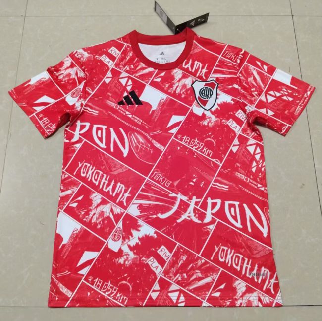 without Sponor Logo Fans Version 2025-2026 River Plate Red Soccer Training Jersey Football Shirt