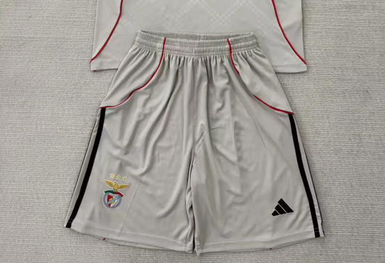 Fan Version 2025-2026 Benfica Away Grey Soccer Shorts Football Shorts