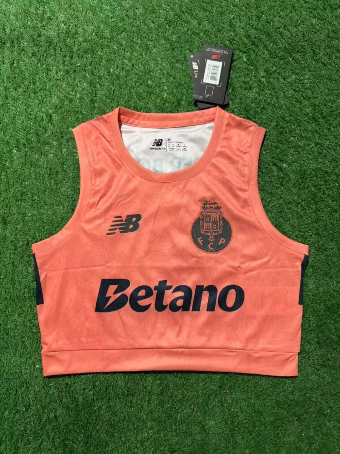 Women 2025-2026 Porto Away Pink Soccer Yoga Vest Girl Football Jersey