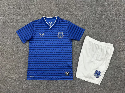 Youth Uniform Kids Kit Everton 2025-2026 Home Soccer Jersey Shorts Child Football Set