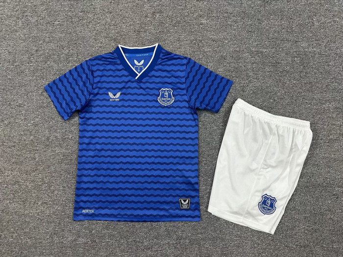 Youth Uniform Kids Kit Everton 2025-2026 Home Soccer Jersey Shorts Child Football Set