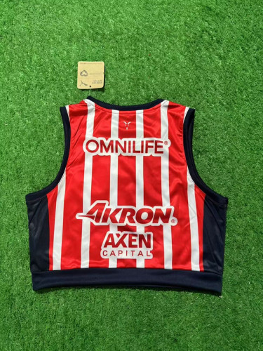 Women 2025-2026 Chivas Home Soccer Yoga Vest Girl Football Jersey