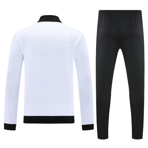 Retro Model 2025-2026 Real Madrid Black/White Soccer Training Jacket and Pants Football Tracksuit
